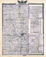 Vermillion County Map. Mason City, Virginia, Petersburg, Illinois State Atlas 1876